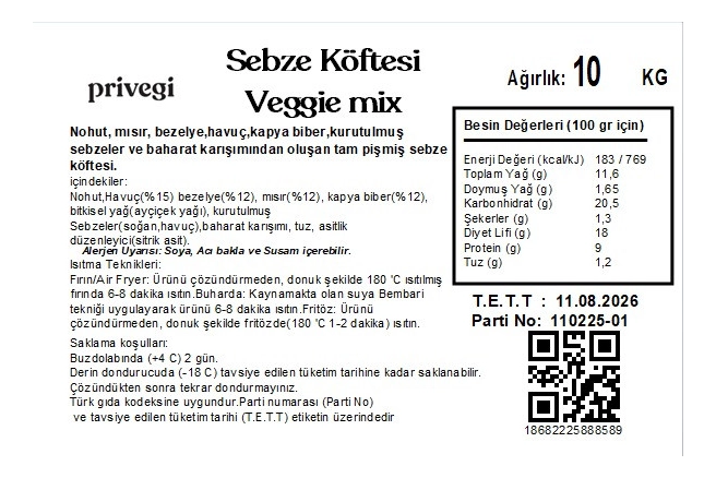 Sebze Mix Köftesi